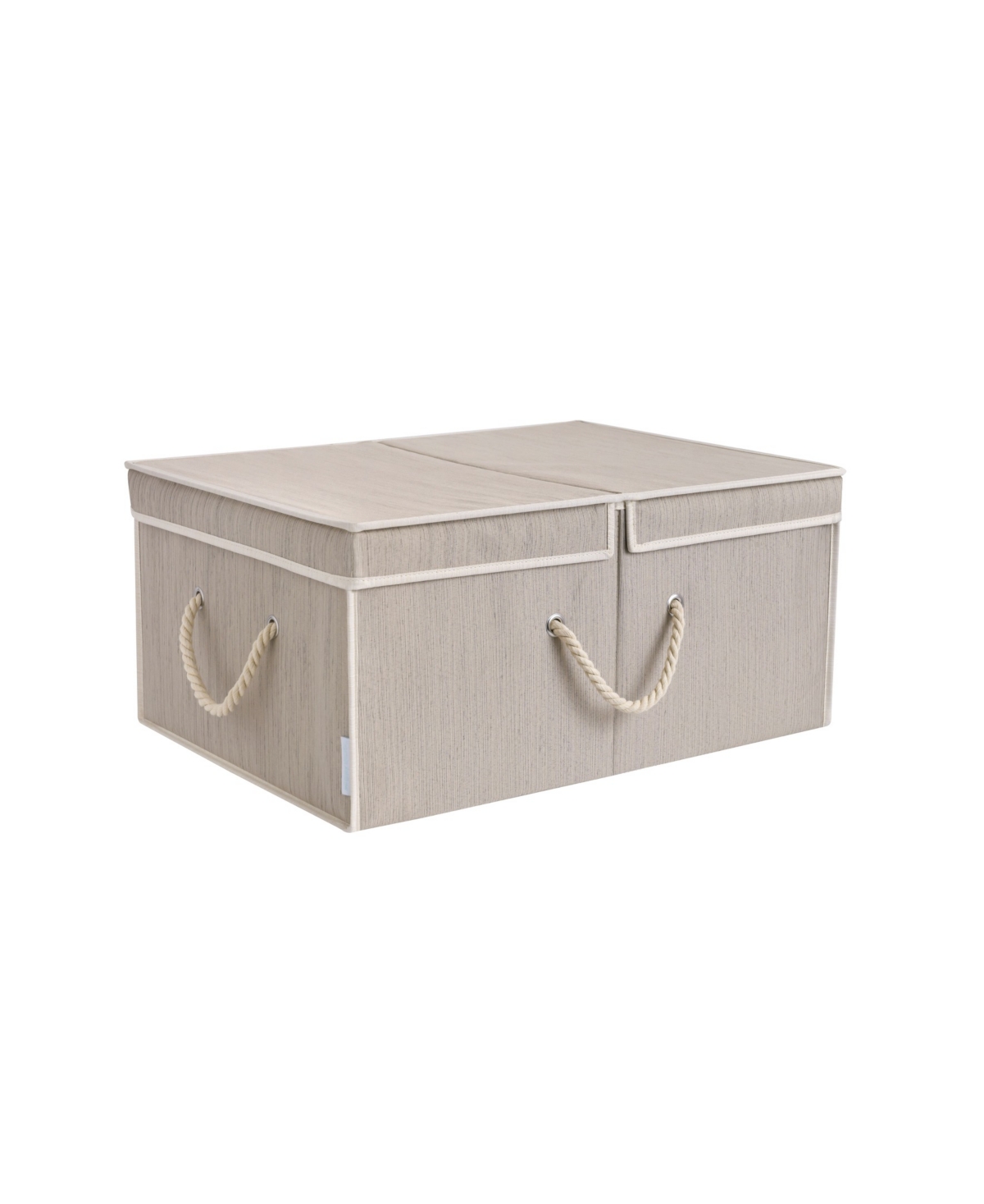 Wethinkstorage 65 Litre Collapsible Fabric Storage Bin With Double-open Lid And Cotton Rope Handles In Clay