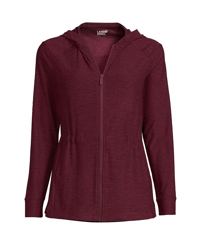 Lands' End Women's Petite Soft Performance Full Zip Hoodie Macy's