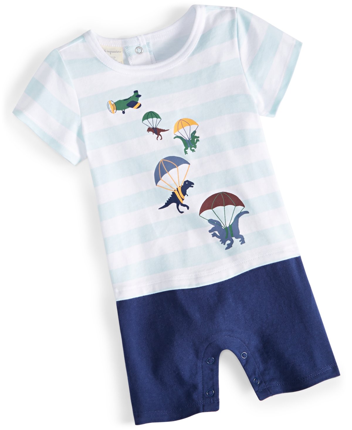 First Impressions Baby Boys Flying Dinosaur Sunsuit, Created For Macy's In Navy Sea