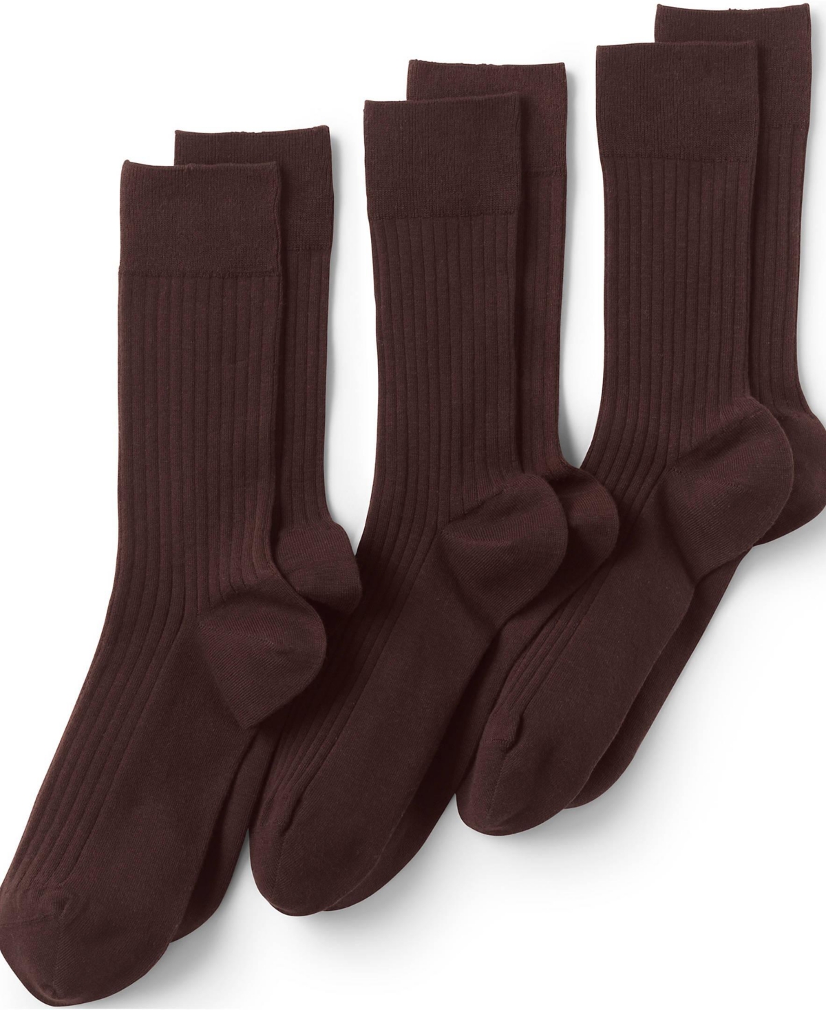 Men's Seamless Toe Cotton Rib Dress Socks (3-pack) - Royal burgundy