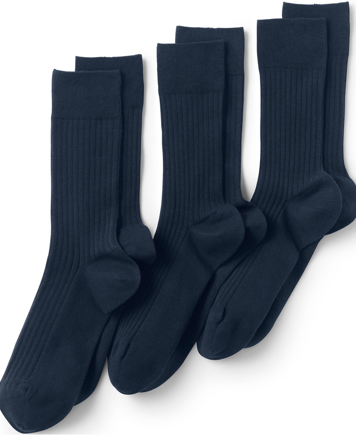 Men's Seamless Toe Cotton Rib Dress Socks (3-pack) - Khaki