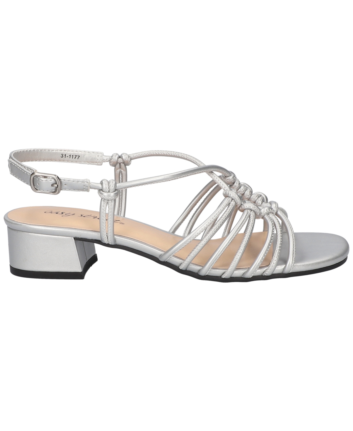 Easy Street Women's Sicilia Buckle Slingback Block Heel Sandals