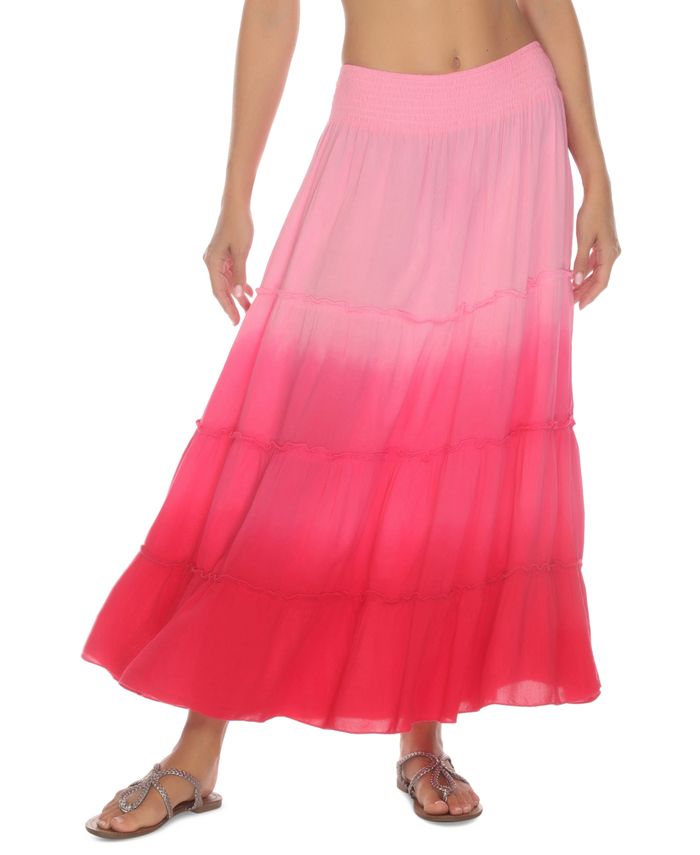 Raviya Women's SmockedWaist Ombre Skirt CoverUp Macy's