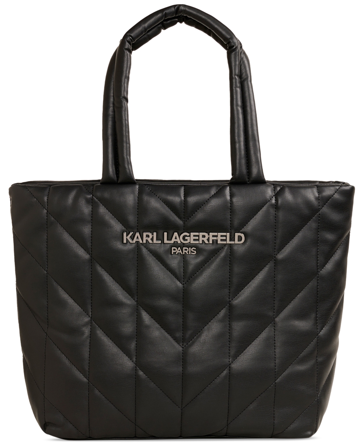 Shop Karl Lagerfeld Voyage Quilted Extra Large Tote In Black,gunmetal
