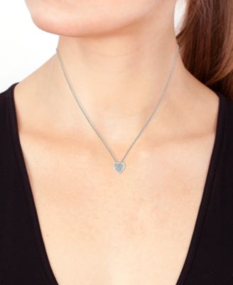 EFFY&reg; Diamond Pav&eacute; Heart 18" Pendant Necklace (1/20 ct. t.w.) in Sterling Silver