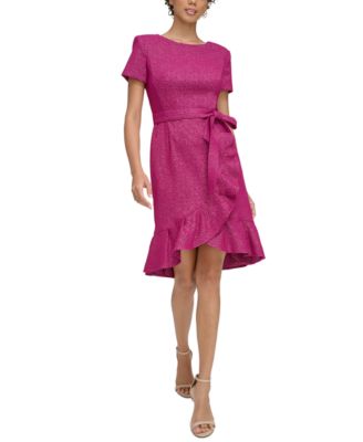 Calvin Klein - Women's Short-Sleeve Ruffle-Hem Dress