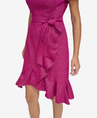 strapless open back dress Light Pink One Shoulder A-Line Satin Long Bridesmaid Dress with Slit, Pink / Custom Size