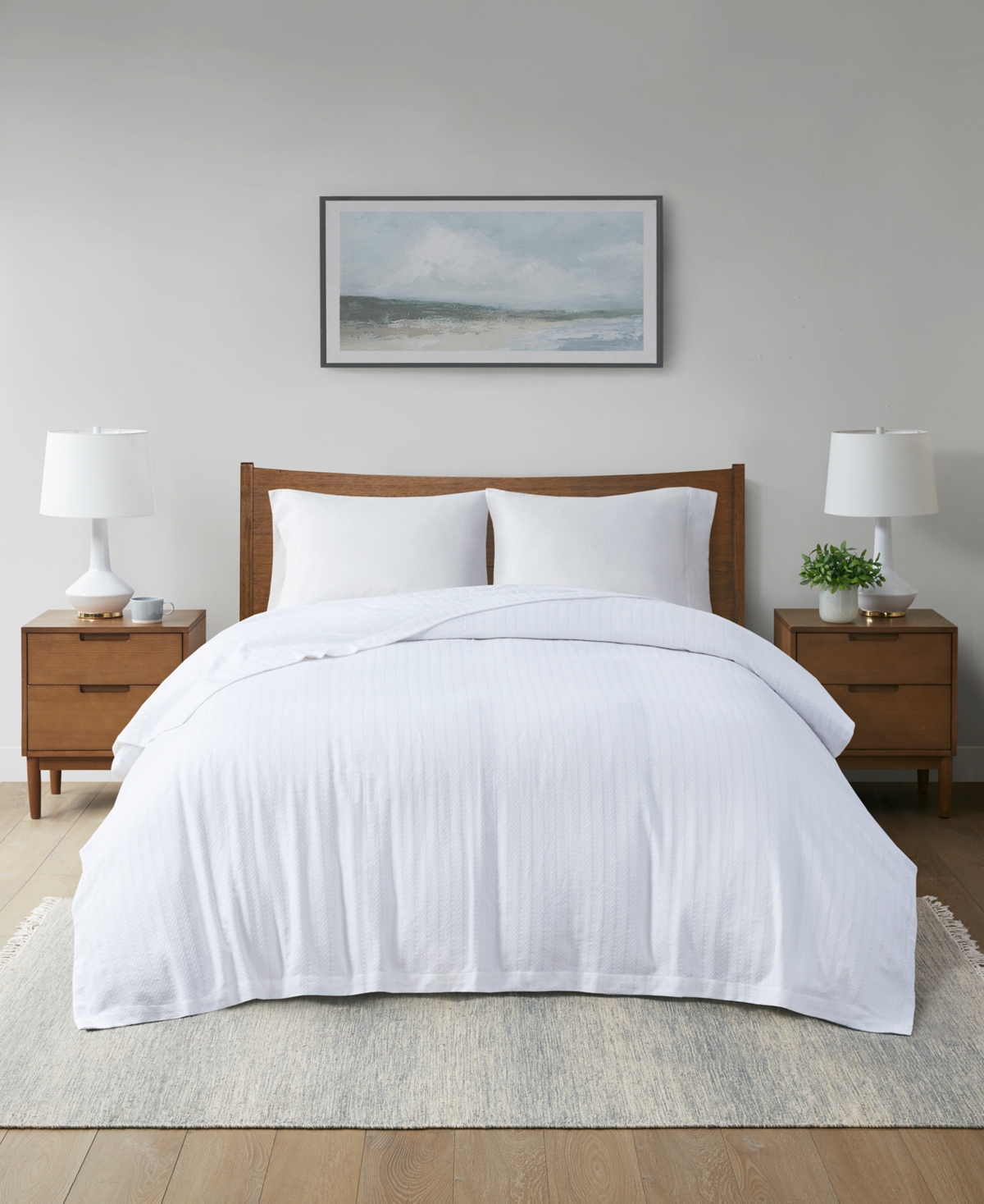 Hotel Collection 100% Egyptian Cotton Blanket, Twin, Created For Macy's In White