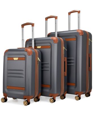 Vintage-Like 3 Piece Expandable Retro Luggage Set