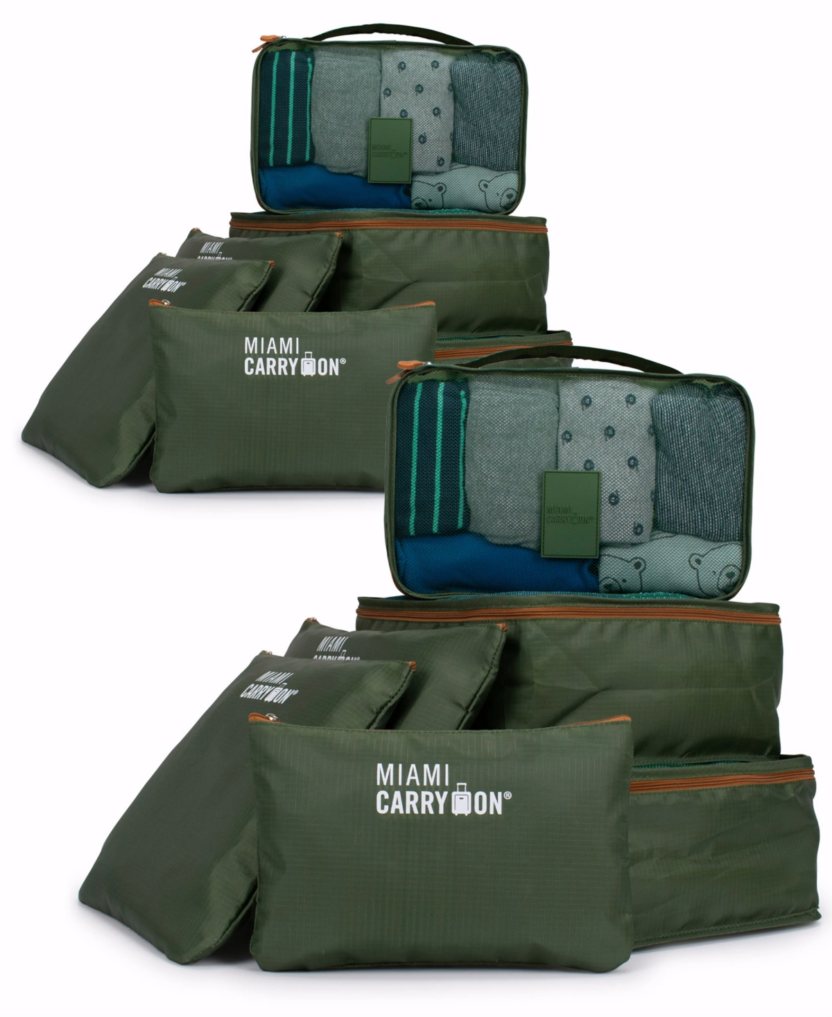 Collins 12 Piece Packing Cubes Luggage Organizer - Navy-tan