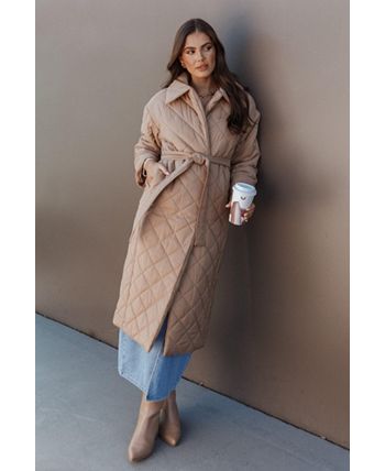 Petal and Pup Womens Kallie Quilted Tie Front Coat - Macy's
