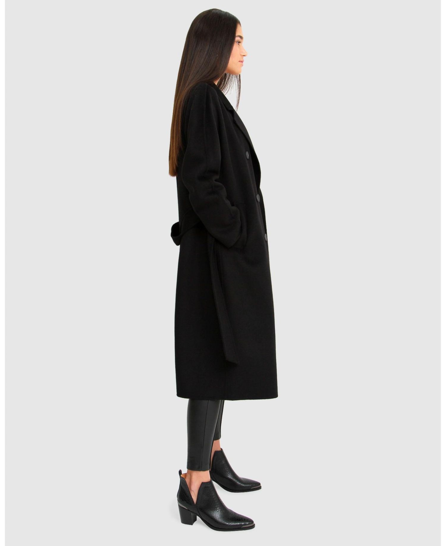 Women's Double Breasted Lined Wool Coat