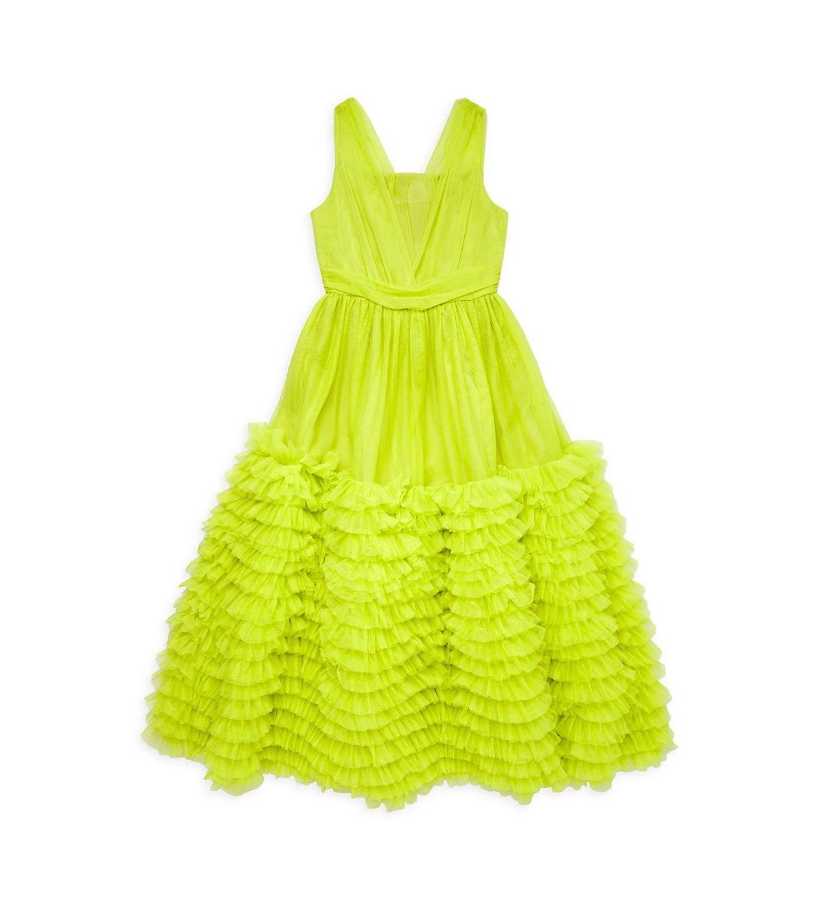 Christian Siriano Big Girls Pleated and Tiered Maxi Gown