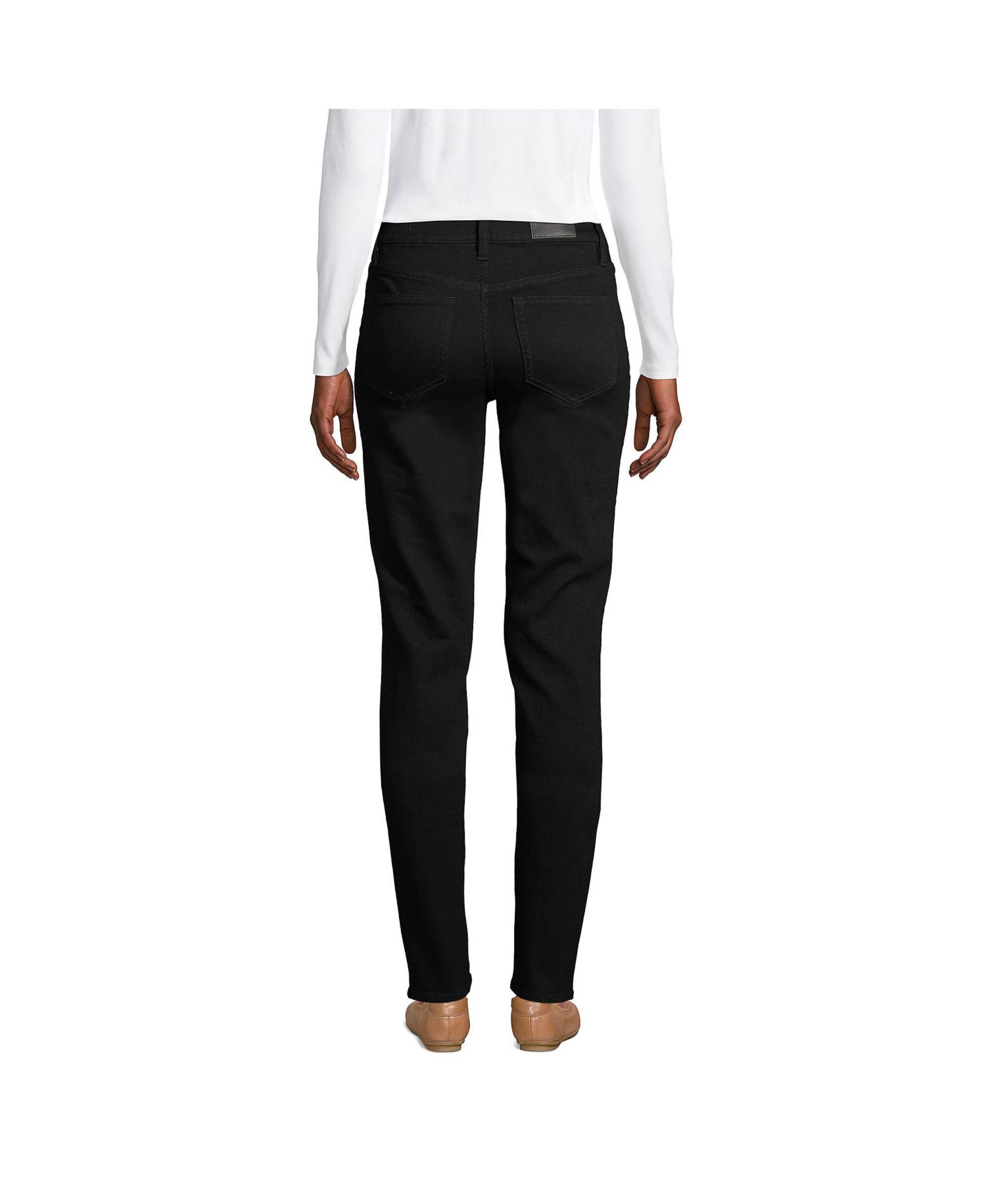 Women's Petite Mid Rise Straight Leg Jeans