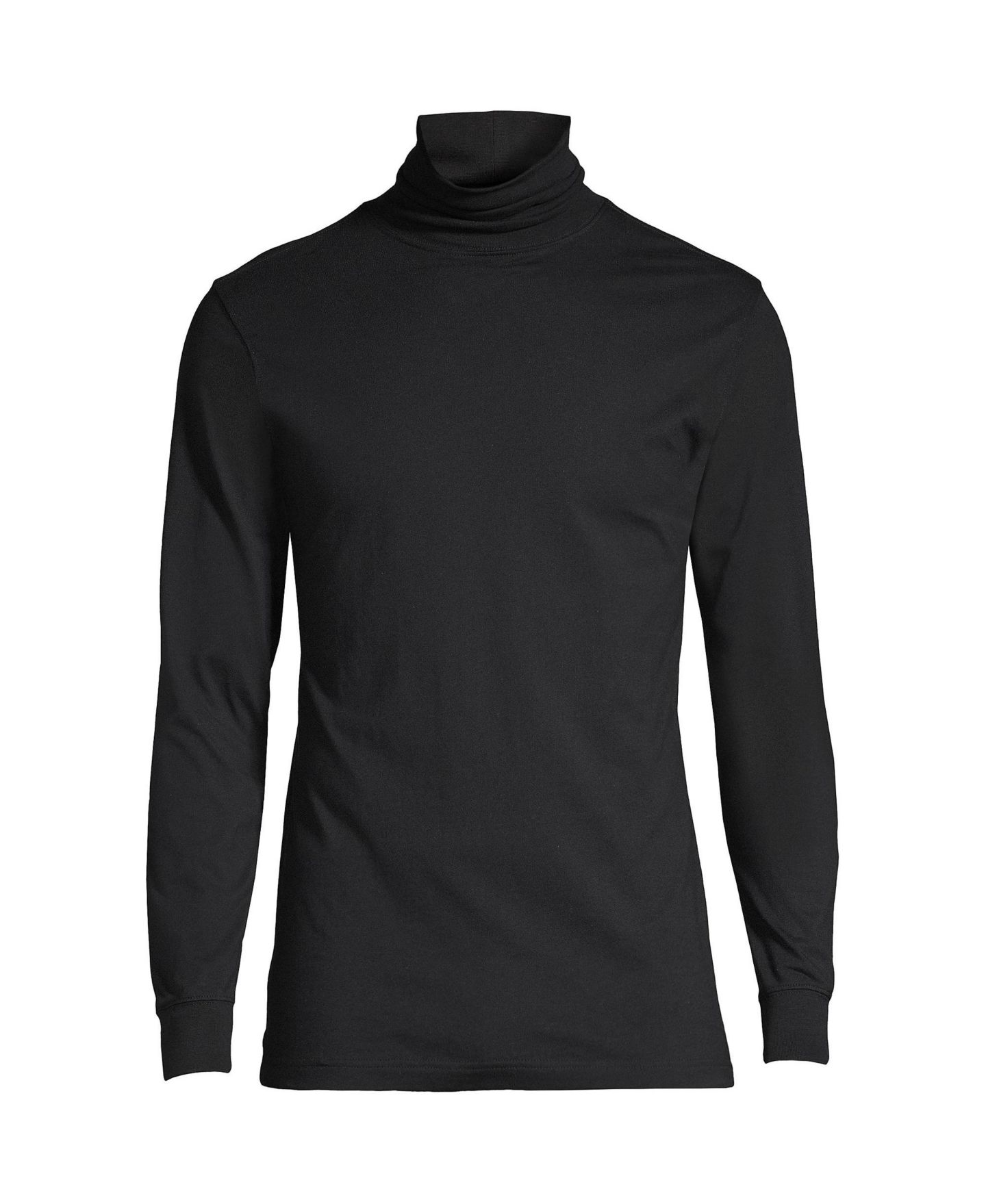 Мужской топ Lands' End Big & Tall Super-T Turtleneck, цвет: Чёрный — фото 2