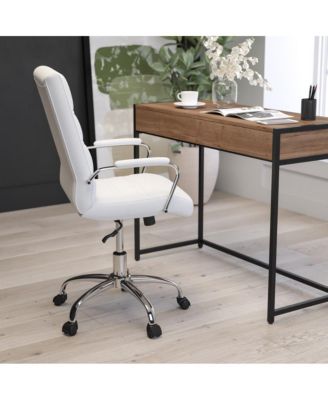 1 Pc Faux Leather Padded Arm Contemporary High-Back Office Chair