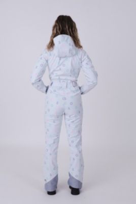 Women's White Print Chic Ski Suit