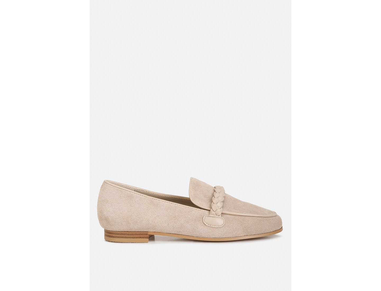Женские туфли Rag & Co Echo Suede Leather Braided Detail, цвет: Бежевый — фото 1