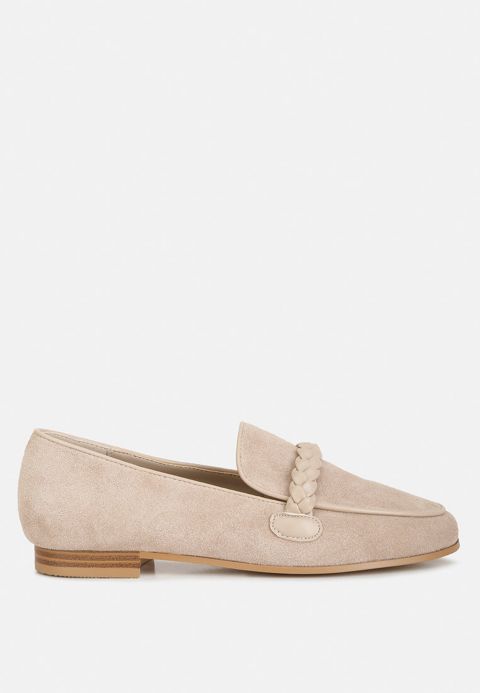 Женские туфли Rag & Co Echo Suede Leather Braided Detail, цвет: Бежевый