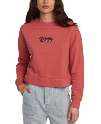 RVCA - Juniors' Thrive Long-Sleeve Logo-Print Sweatshirt