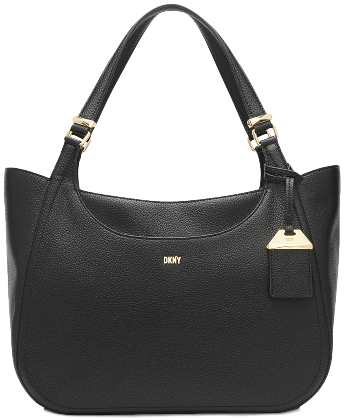 Dkny Barbara Medium Shopper Tote Bag In Black,gold
