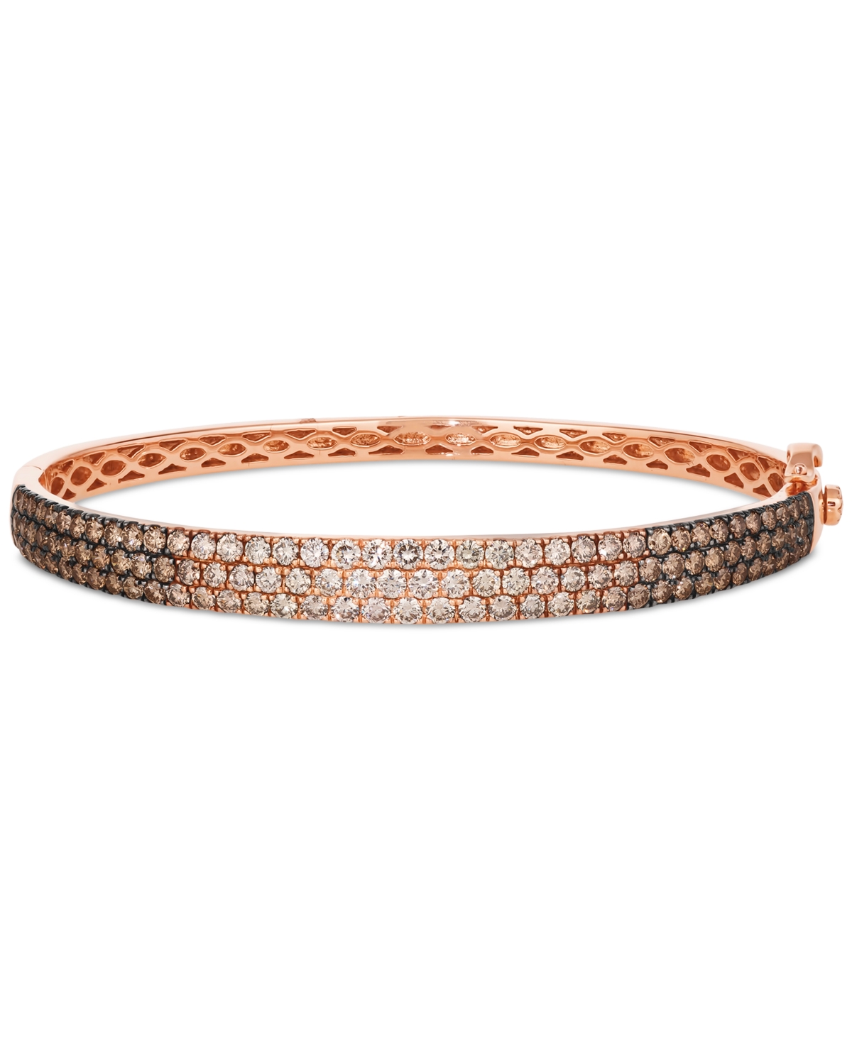 Le Vian Ombre Chocolate Ombre Diamond & Nude Diamond Pave Bangle Bracelet (3-1/2 Ct. T.w.) In 14k Rose Gold In K Strawberry Gold Bangle