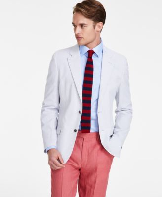 Nautica - Men's Modern-Fit Stretch Stripe Seersucker Sport Coat