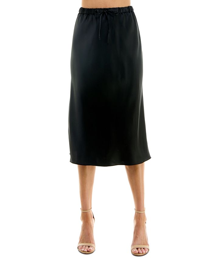 Ultra Flirt Juniors Drawstring Waist Satin Midi Skirt Macy s