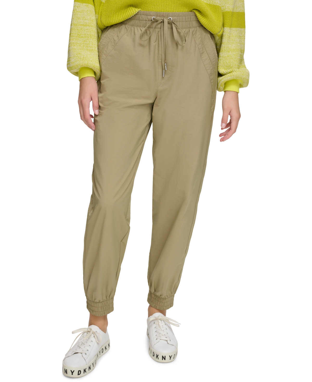 Dkny Jeans Women's Tie-waist Pull-on Jogger Pants In Gi - Lght Fatigue