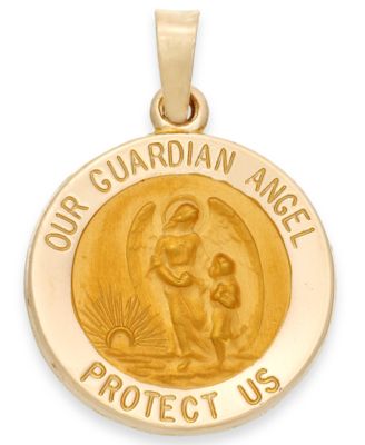 mens gold guardian angel necklace