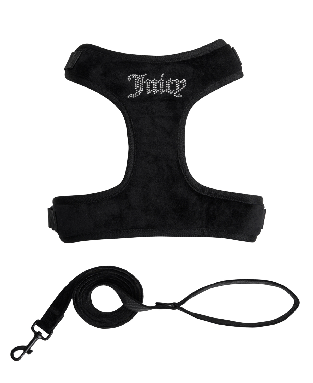 Bling Velour Pet Harness and Leash 2 Piece Set, Extra Small - Large