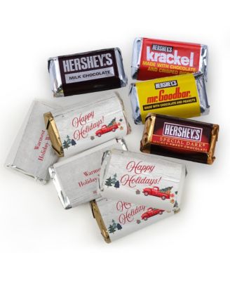 Christmas Candy Chocolate Party Favors Hershey's Miniatures & Red, Green & Silver Kisses, 128 Pieces