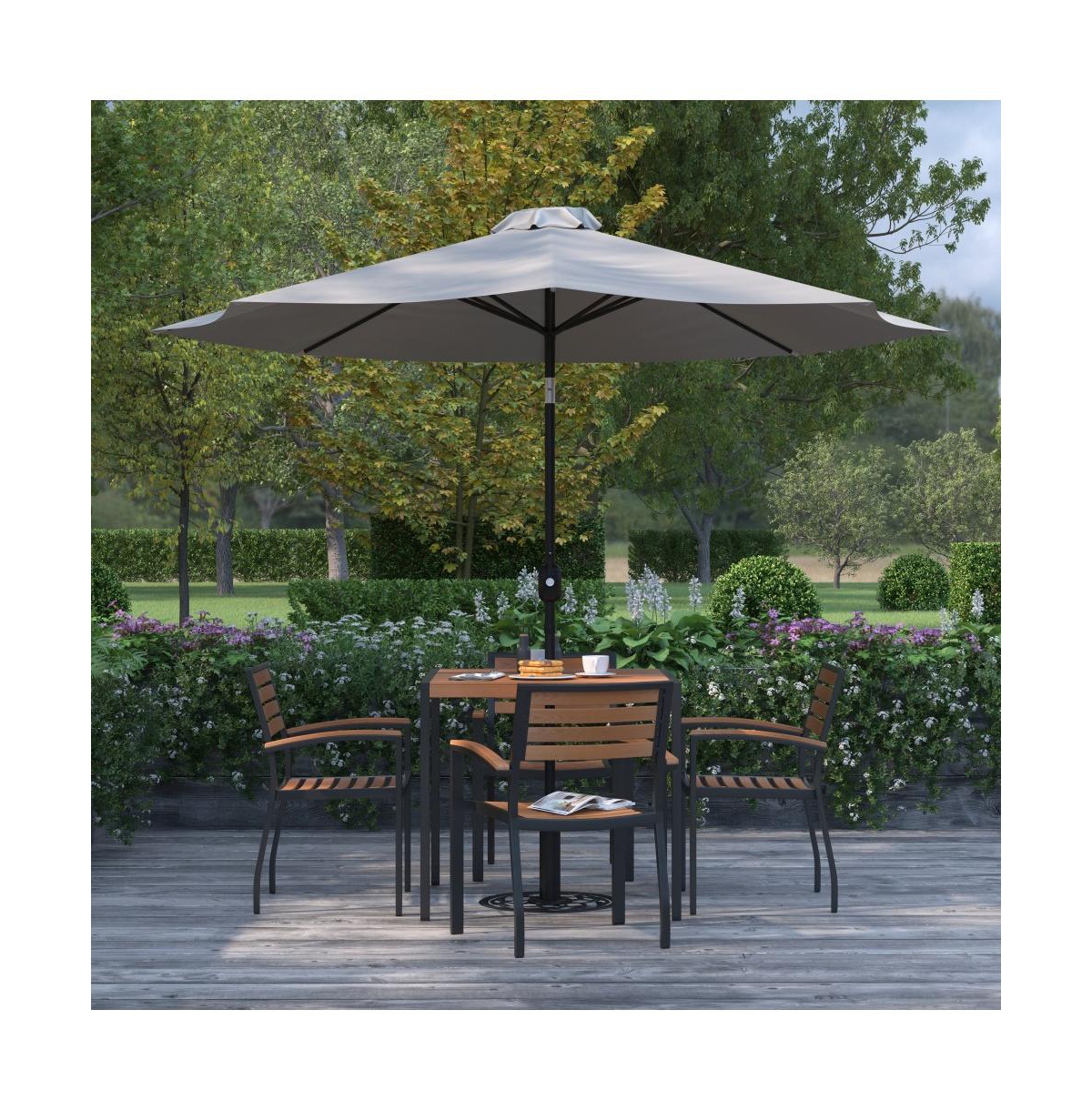 Bali Round Uv Resistant Outdoor Patio Umbrella With Height Lever And 33 Push Button Tilt