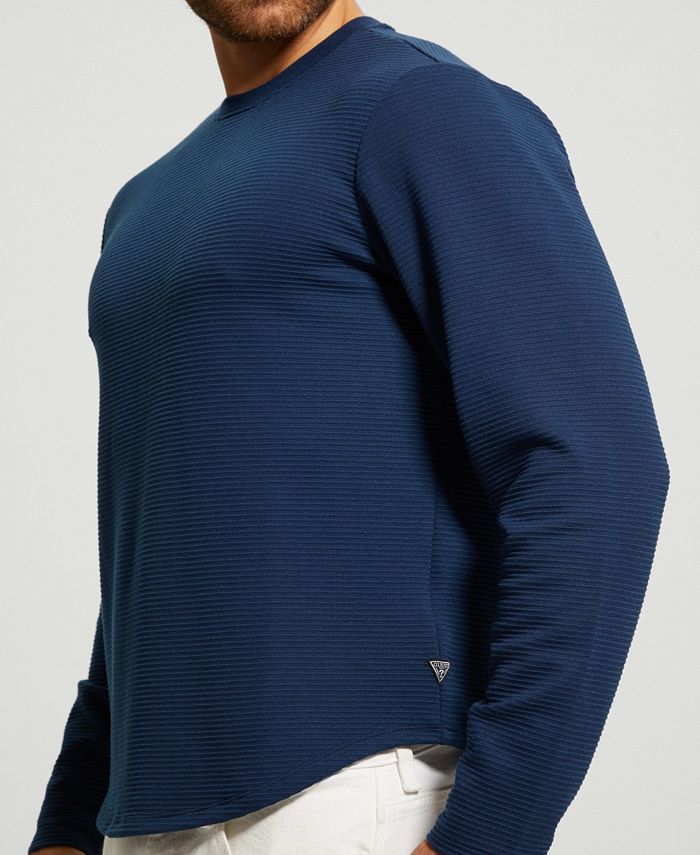 GUESS Men's Textured Long-Sleeve T-shirt - Macy's