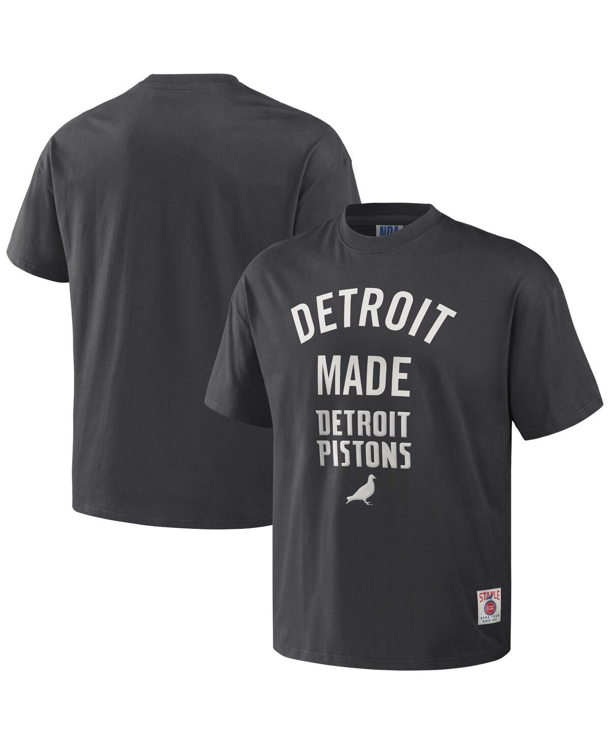Men's Nba x Staple Anthracite Detroit Pistons Heavyweight Oversized T-shirt - Anthracite