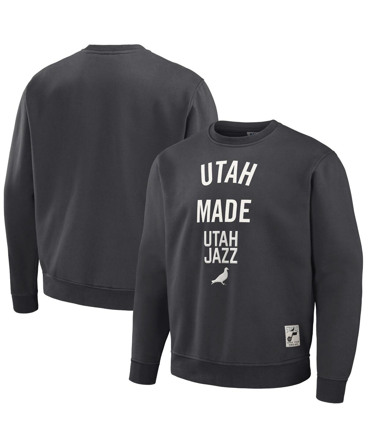 Shop Staple Men's Nba X  Anthracite Utah Jazz Plush Pullover Sweatshirt