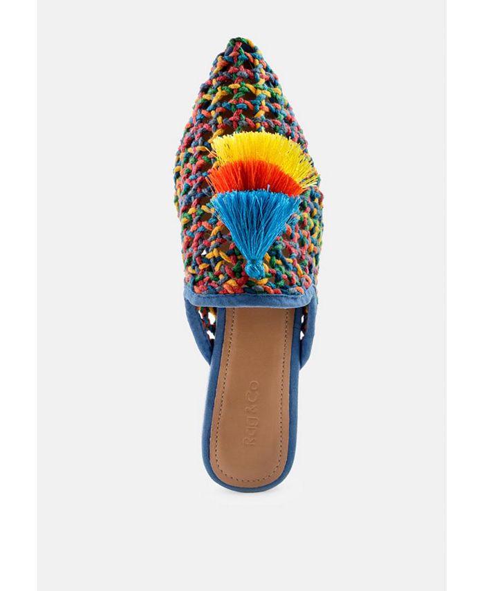 Rag & Co ZOOEY Womens Colorful Woven Flat Mules - Macy's