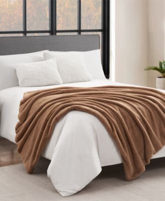 Solid Mink Faux Fur Throw, 50" x 70"