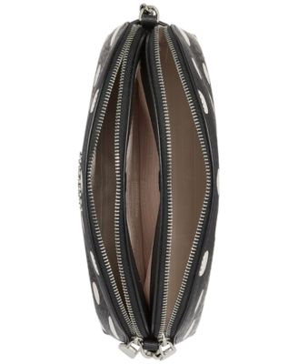 Morgan Sunshine Dot Printed PVC Double Zip Dome Mini Crossbody