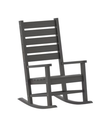 Fielder Contemporary Rocking Chair, All-Weather Hdpe Indoor/Outdoor Rocker