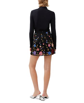 Embroidered mesh high sale waisted mini skirt