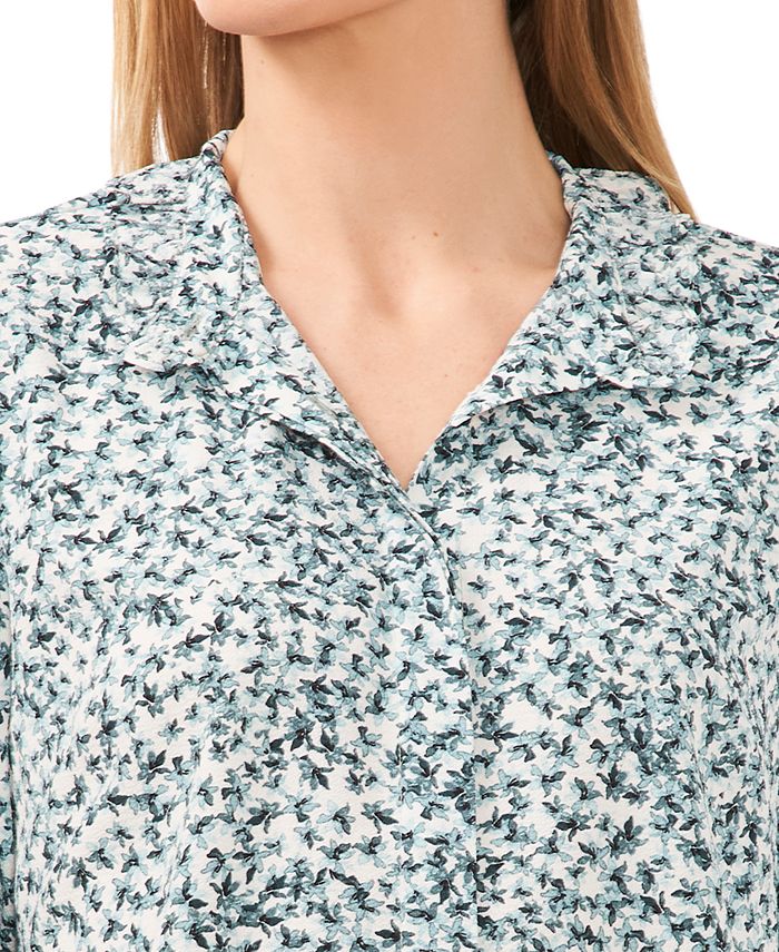 CeCe Women's Ruffled Button Front Long Sleeve Blouse - Macy's