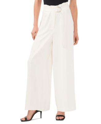 CeCe Women's Belted High Rise Wide Leg Pants - Macy's