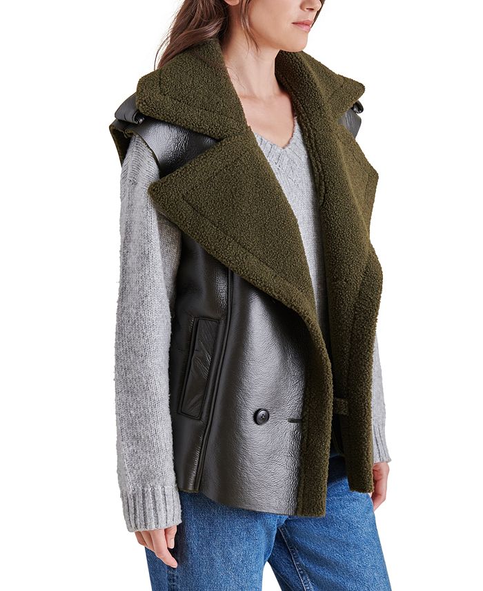 Steve Madden Women's Fawn Sleeveless MixedMedia Vest Macy's