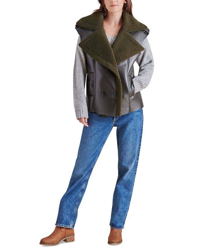 Steve Madden Women's Fawn Sleeveless MixedMedia Vest Macy's