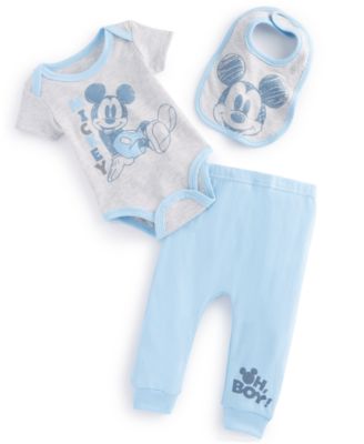 Disney - Baby Mickey Mouse Bib, Bodysuit and Pants, 3 Piece Set