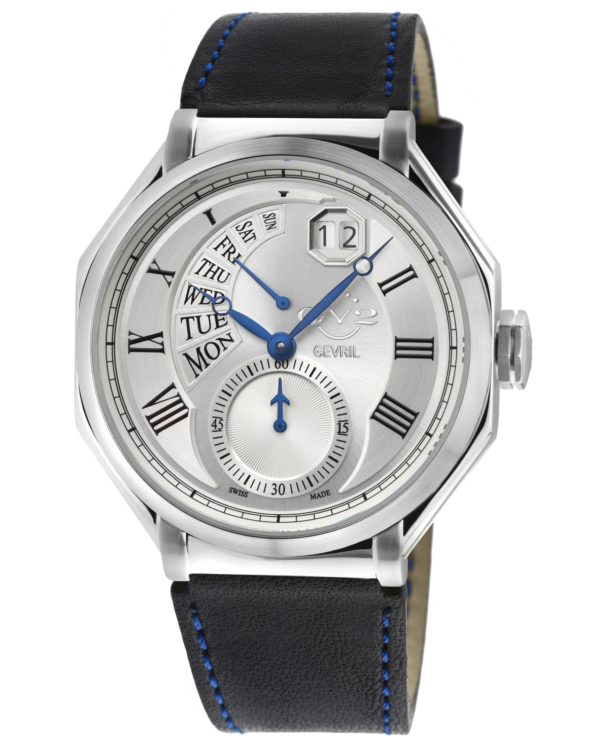 Men's Marchese Blue Leather Watch 44mm - Blue