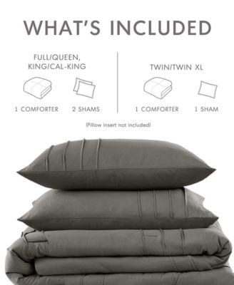 Porter Washed Pleated 3-Pc. Comforter Set, King