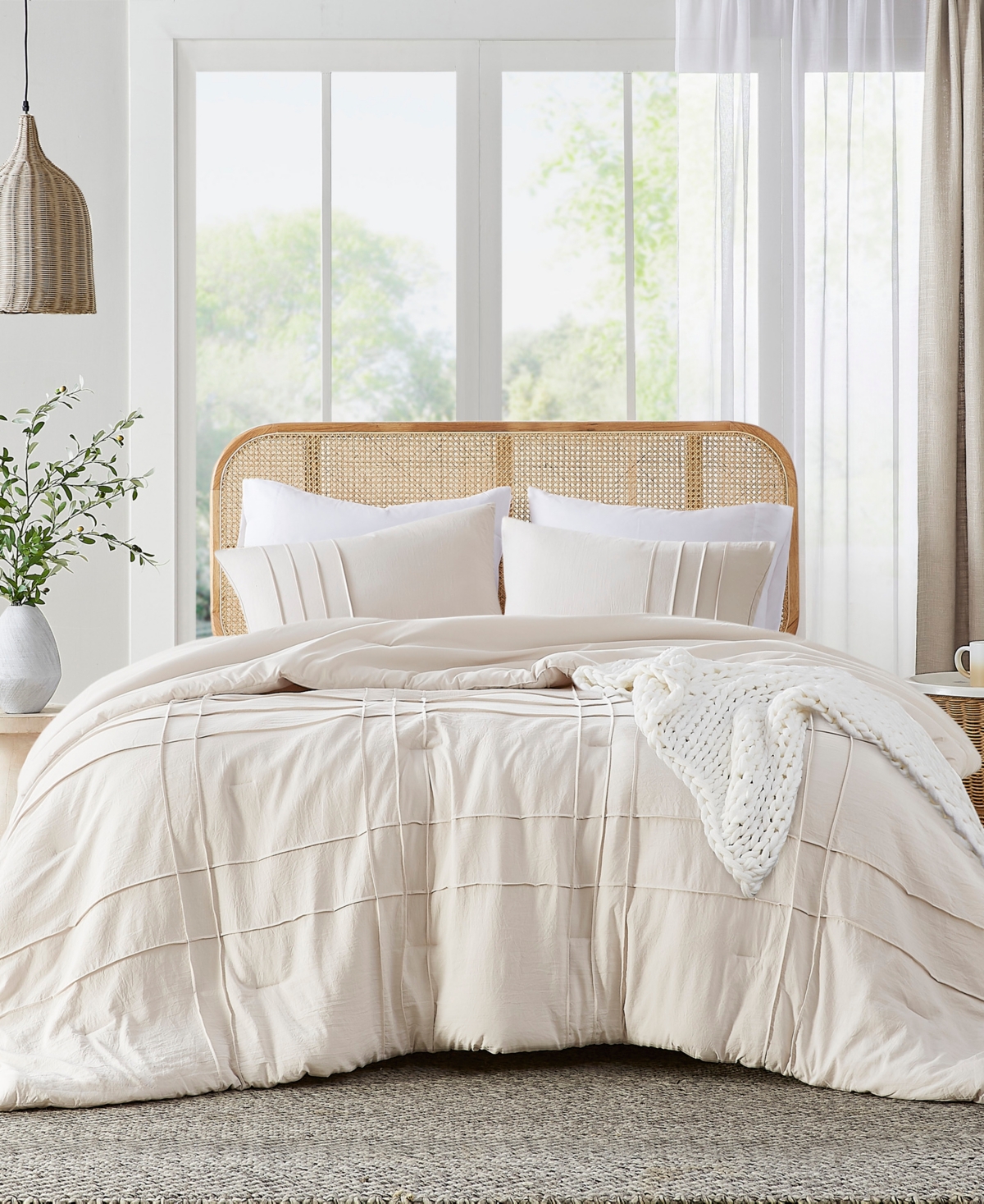 510 Design Porter Washed Pleated 2-pc. Comforter Set, Twin/twin Xl In Neutral