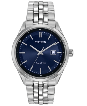 Shop Citizen Men's Eco-drive Stainless Steel Bracelet Watch 41mm Bm7251-53l In Silver